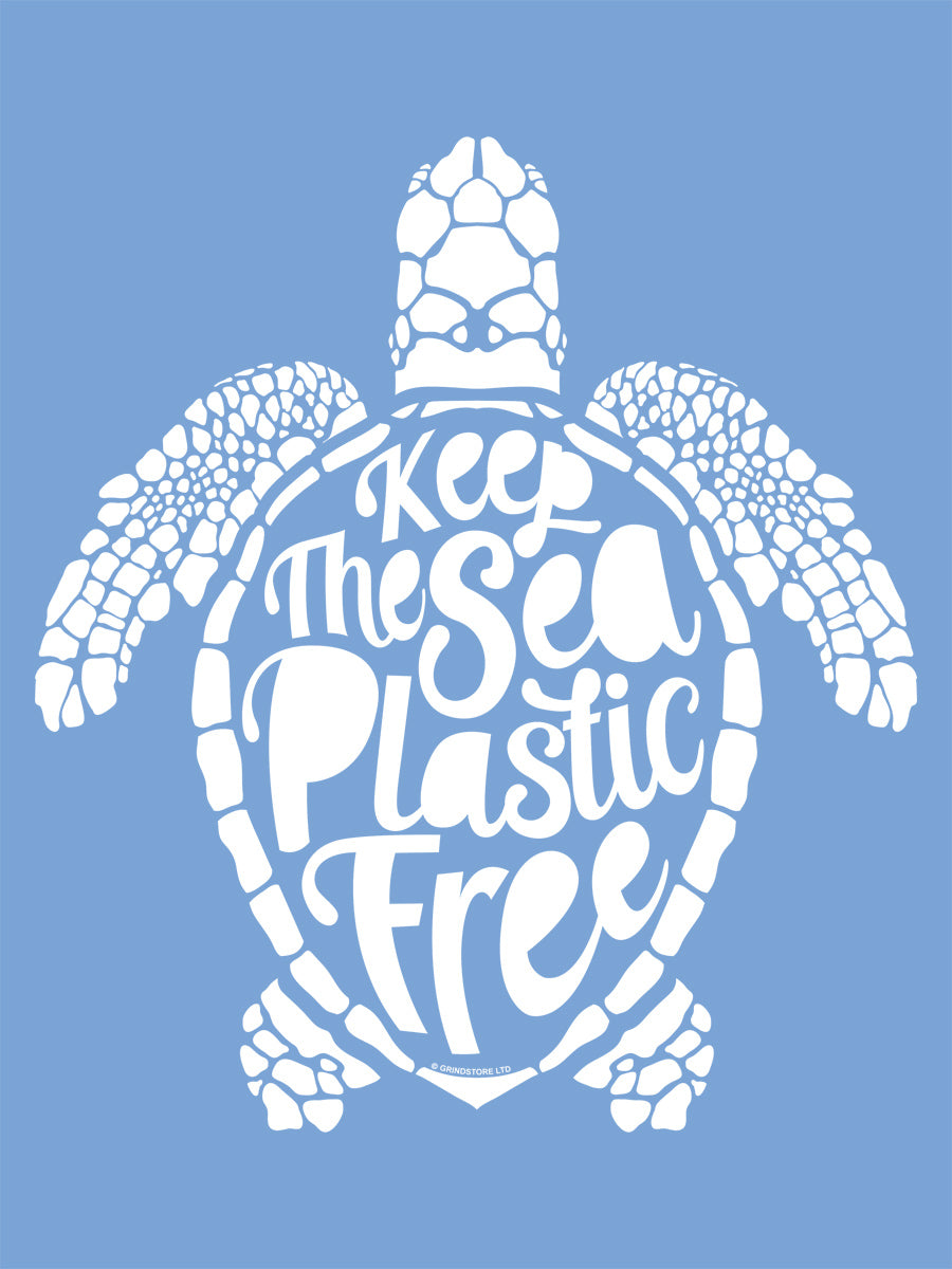 Keep The Sea Plastic Free Sky Blue Tote Bag