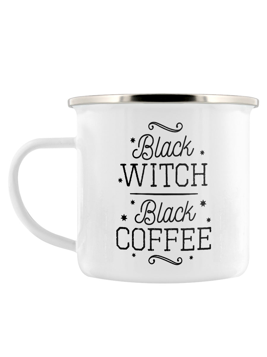 Black Witch Black Coffee Enamel Mug