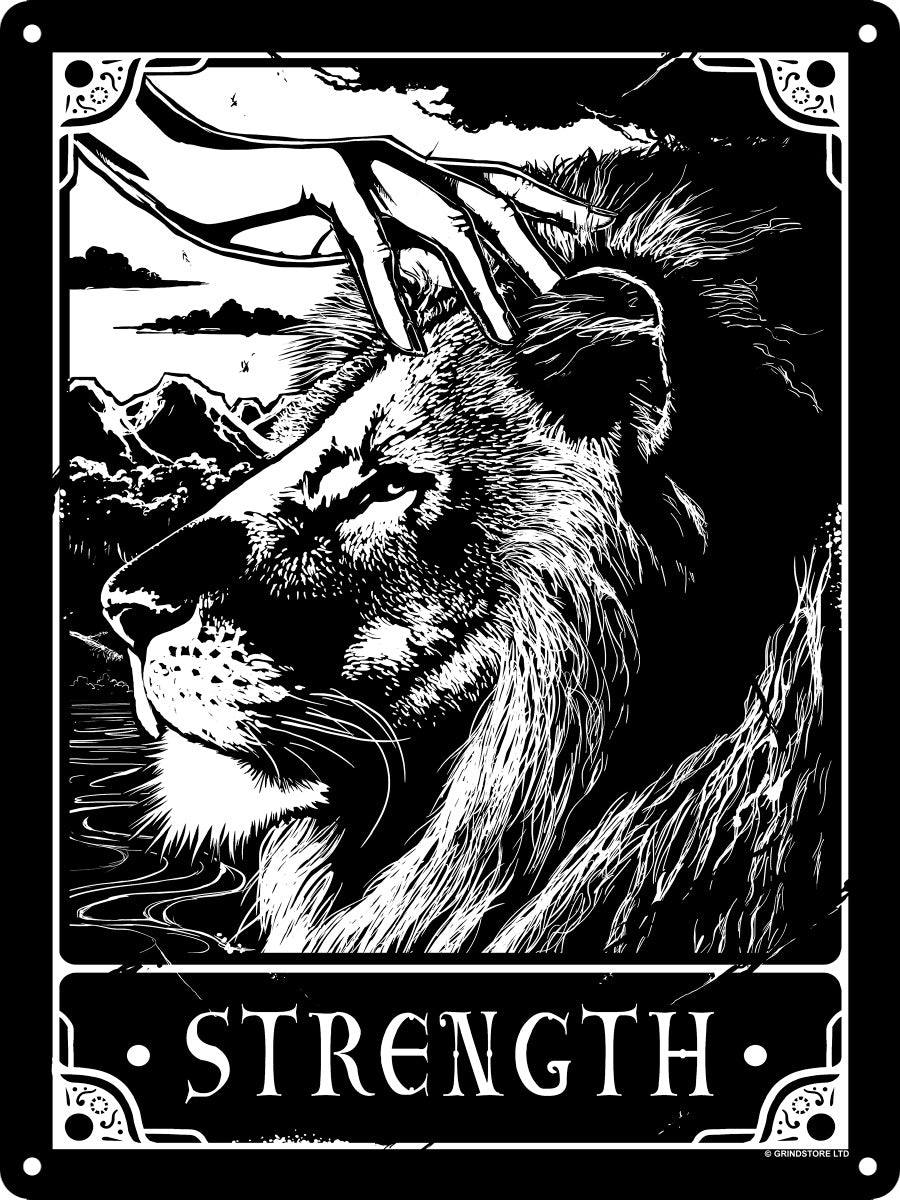 Deadly Tarot - The Strength Mini Tin Sign