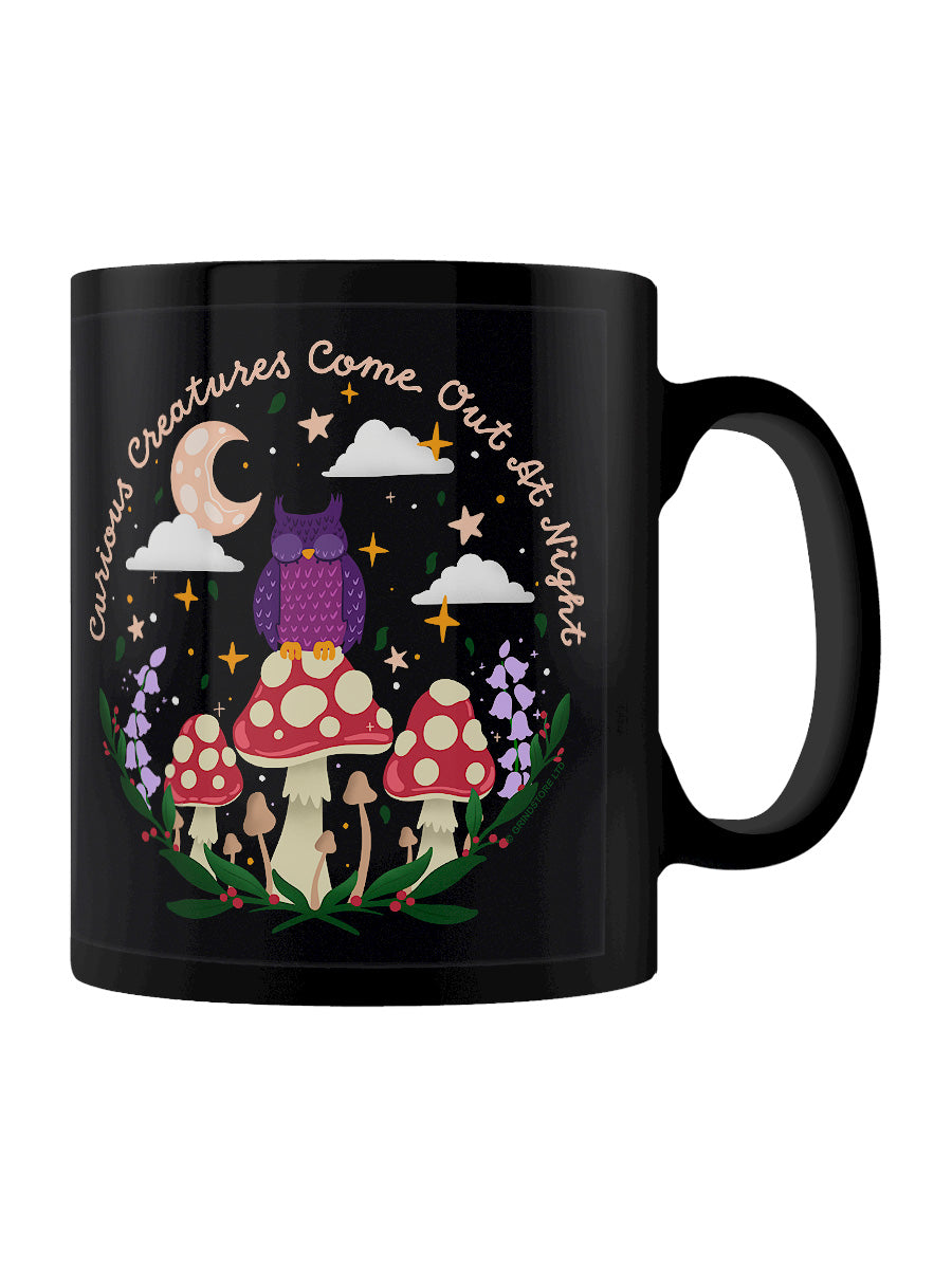 Forest Friends Curious Creatures Black Mug
