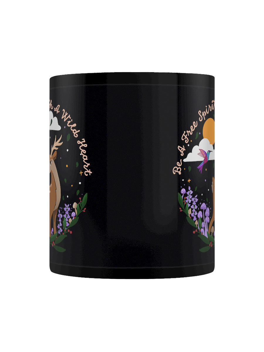 Forest Friends Free Spirit Black Mug