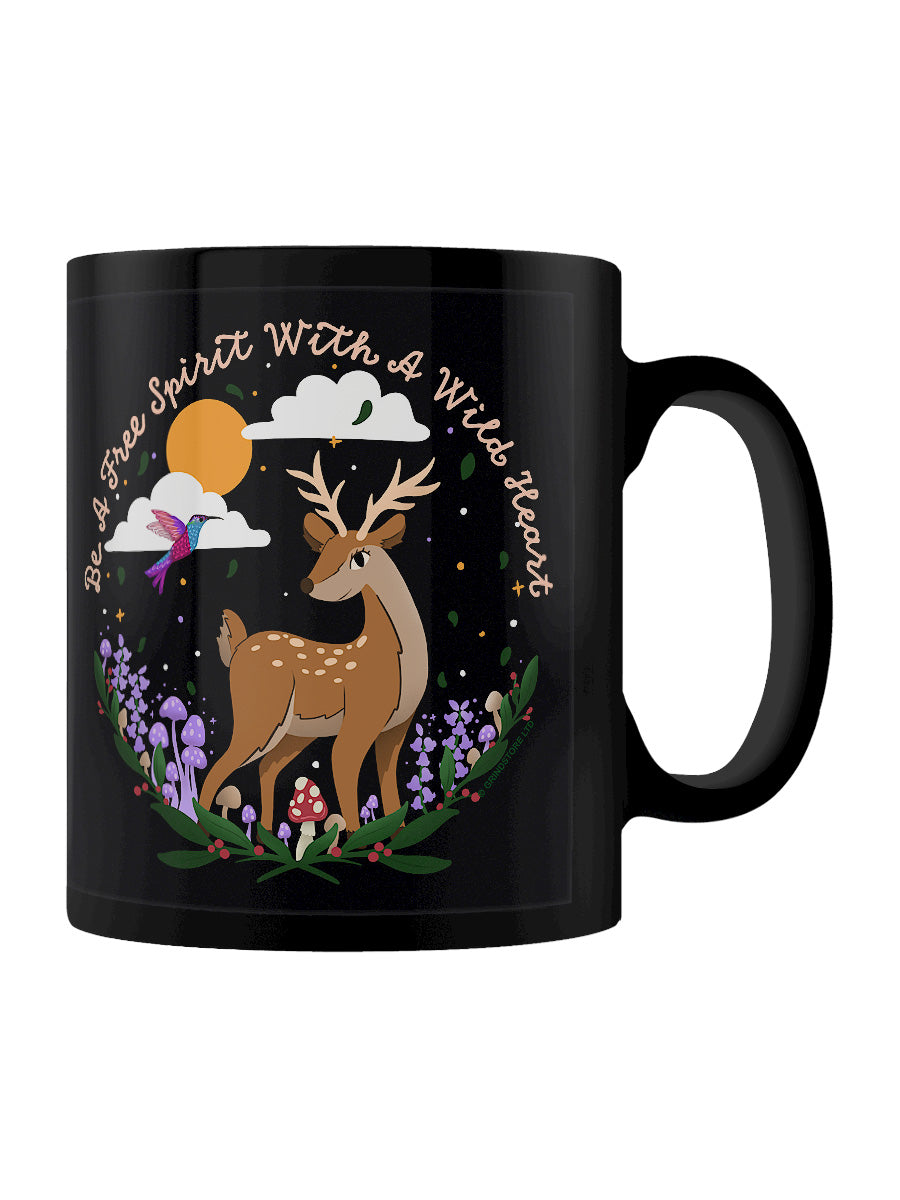 Forest Friends Free Spirit Black Mug