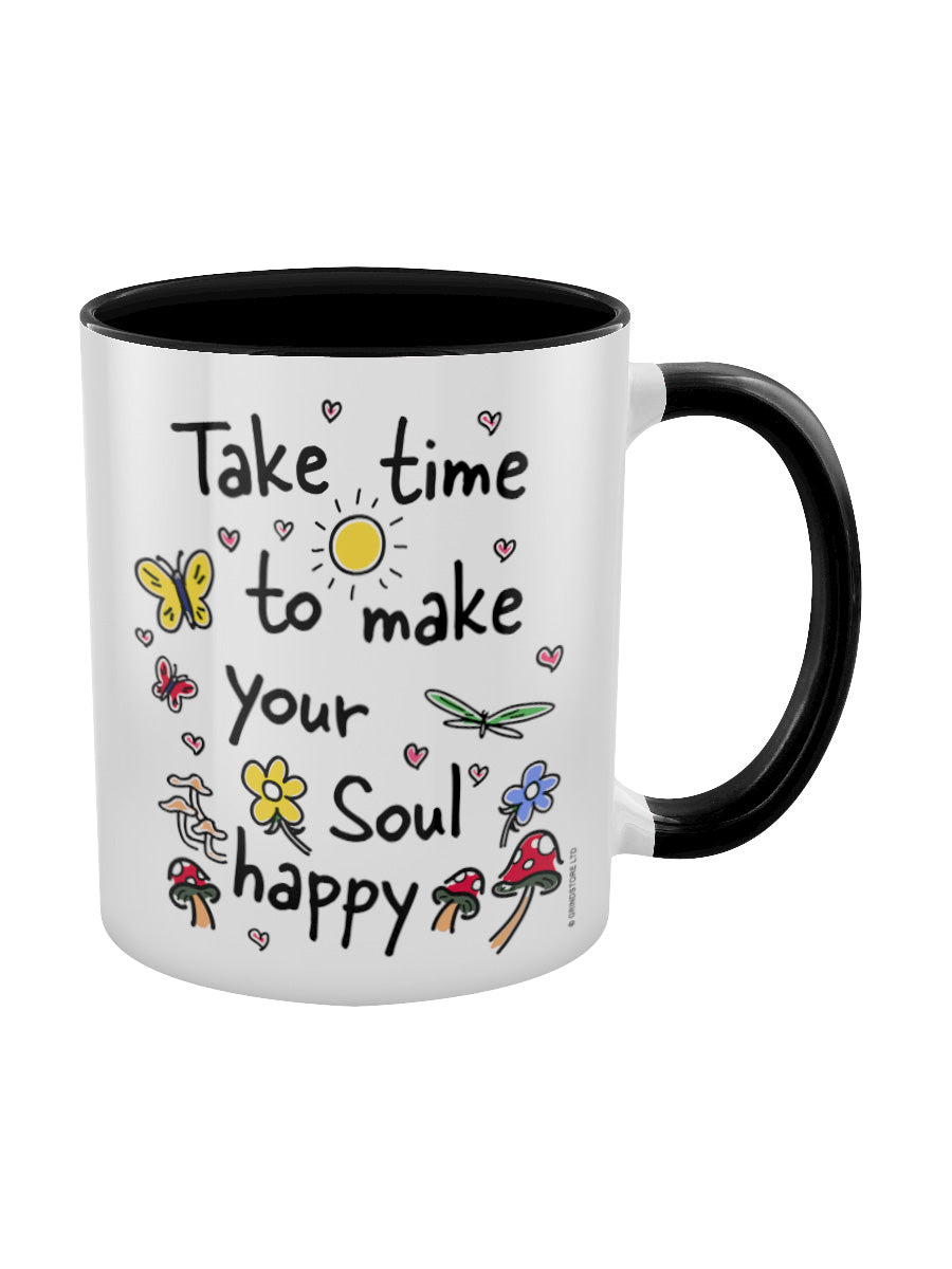 Take Time To Make Your Soul Happy Black Inner 2-Tone Mug
