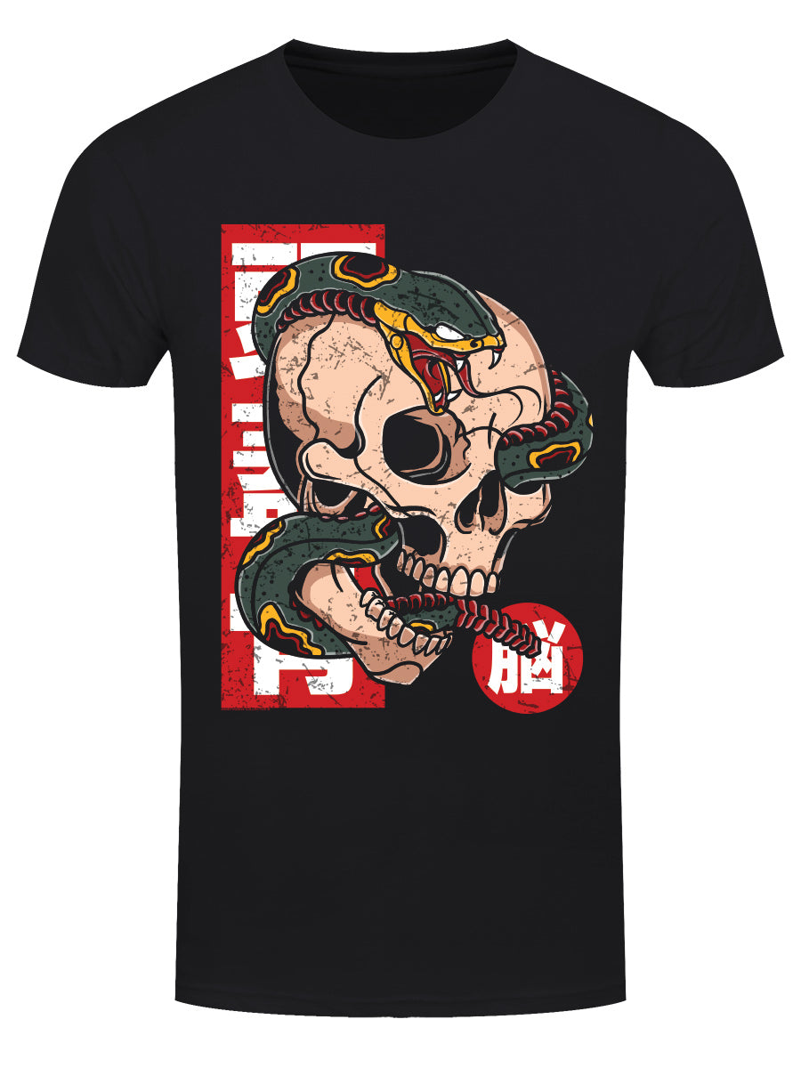 Unorthodox Collective Snake Skull Tattoo Men's Black T-Shirt