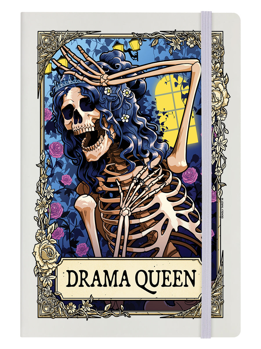 Deadly Tarot RIP - The Drama Queen Cream A5 Hard Cover Notebook