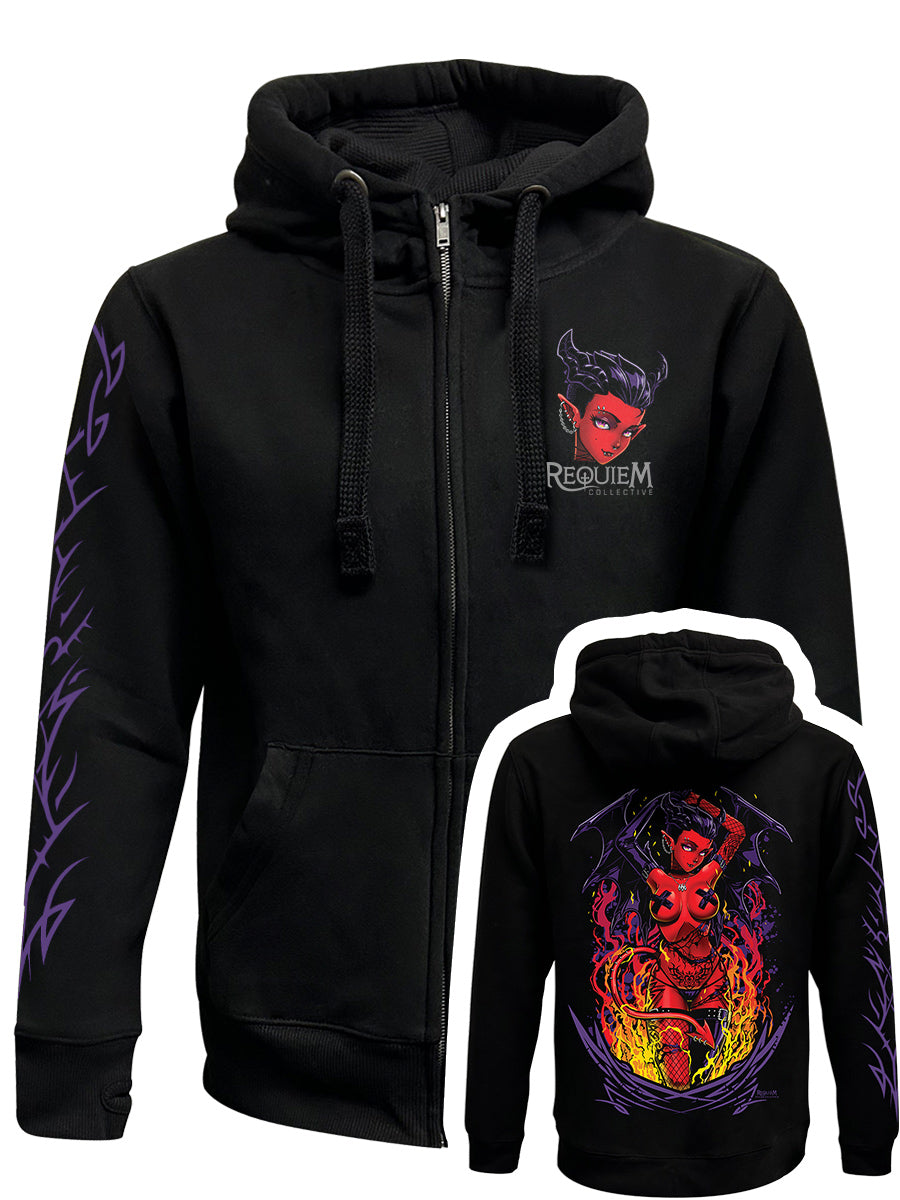Requiem Collective Scarlett Black Zipped Premium Hoodie