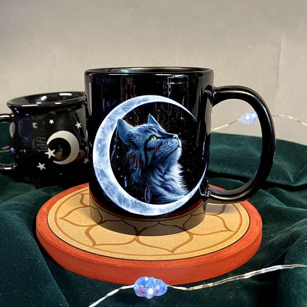 Starlight Kitten Black Mug