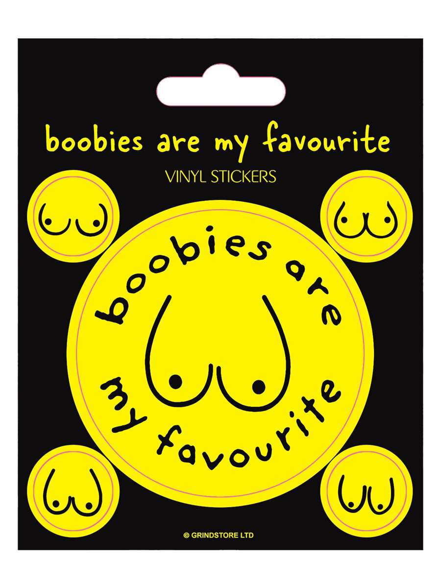 Boobies Are My Favourite Vinyl Sticker Set