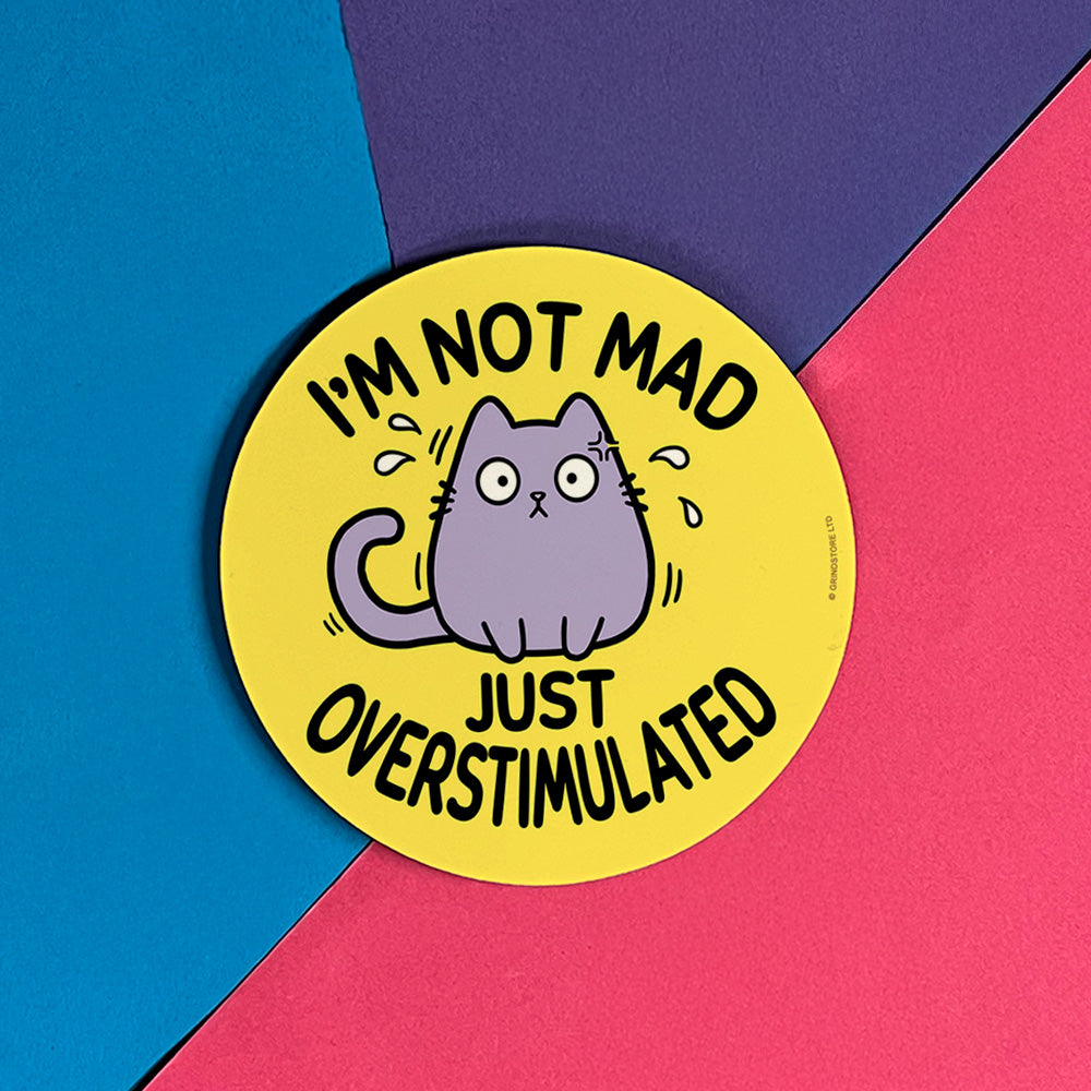 I'm Not Mad Just Overstimulated Cat Coaster