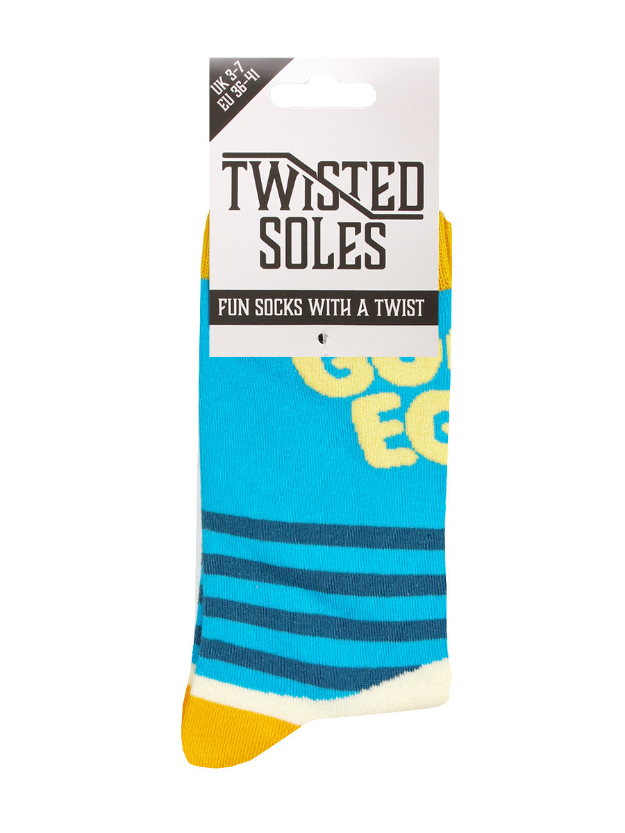 Twisted Soles Good Egg Novelty Adult Socks (1 Pair) Size UK 3-7