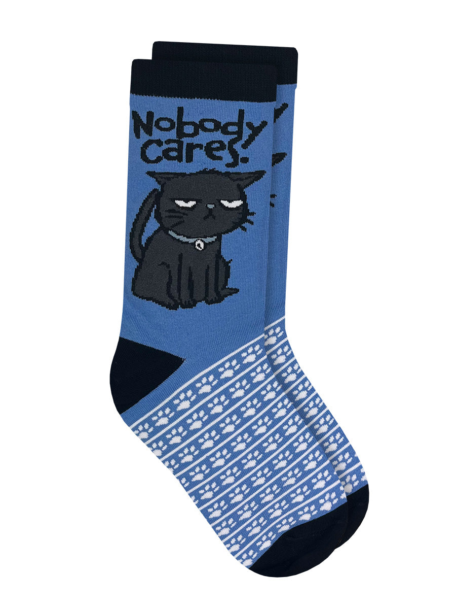 Twisted Soles Nobody Cares Novelty Adult Socks (1 Pair) Size UK 3-7