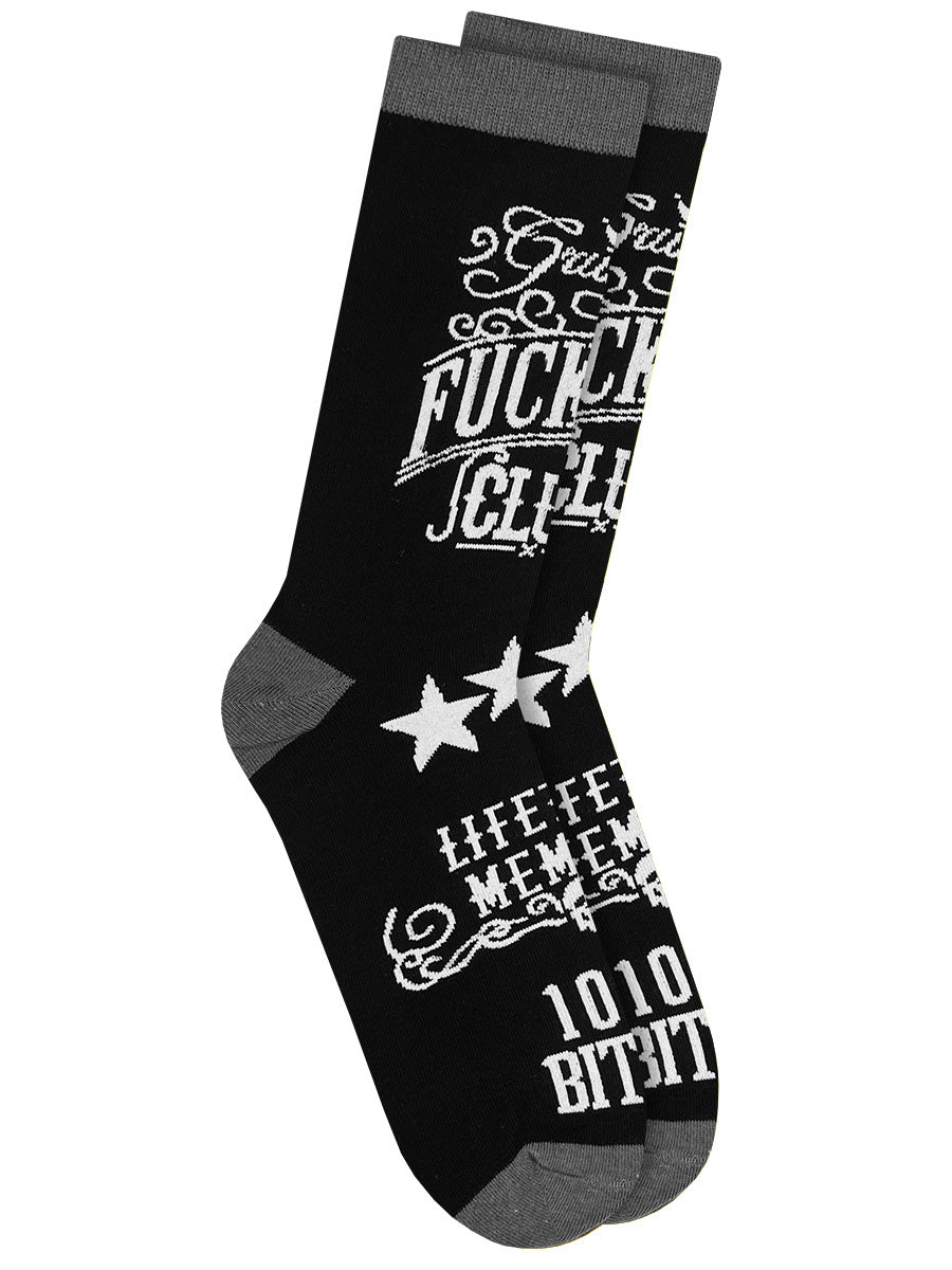 Twisted Soles Grumpy Fuckers Novelty Adult Socks (1 Pair) Size UK 8-12