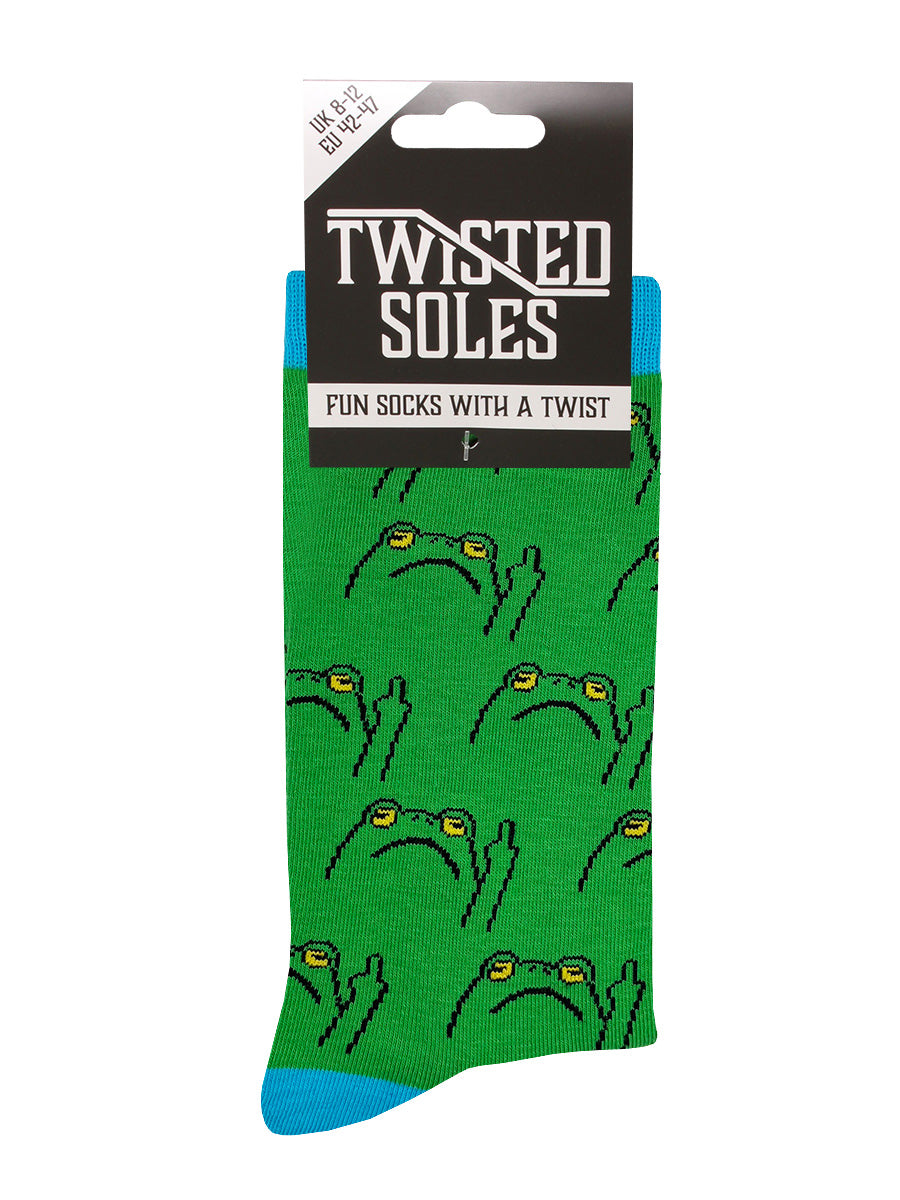 Twisted Soles Frog Off Novelty Adult Socks (1 Pair) Size UK 8-12