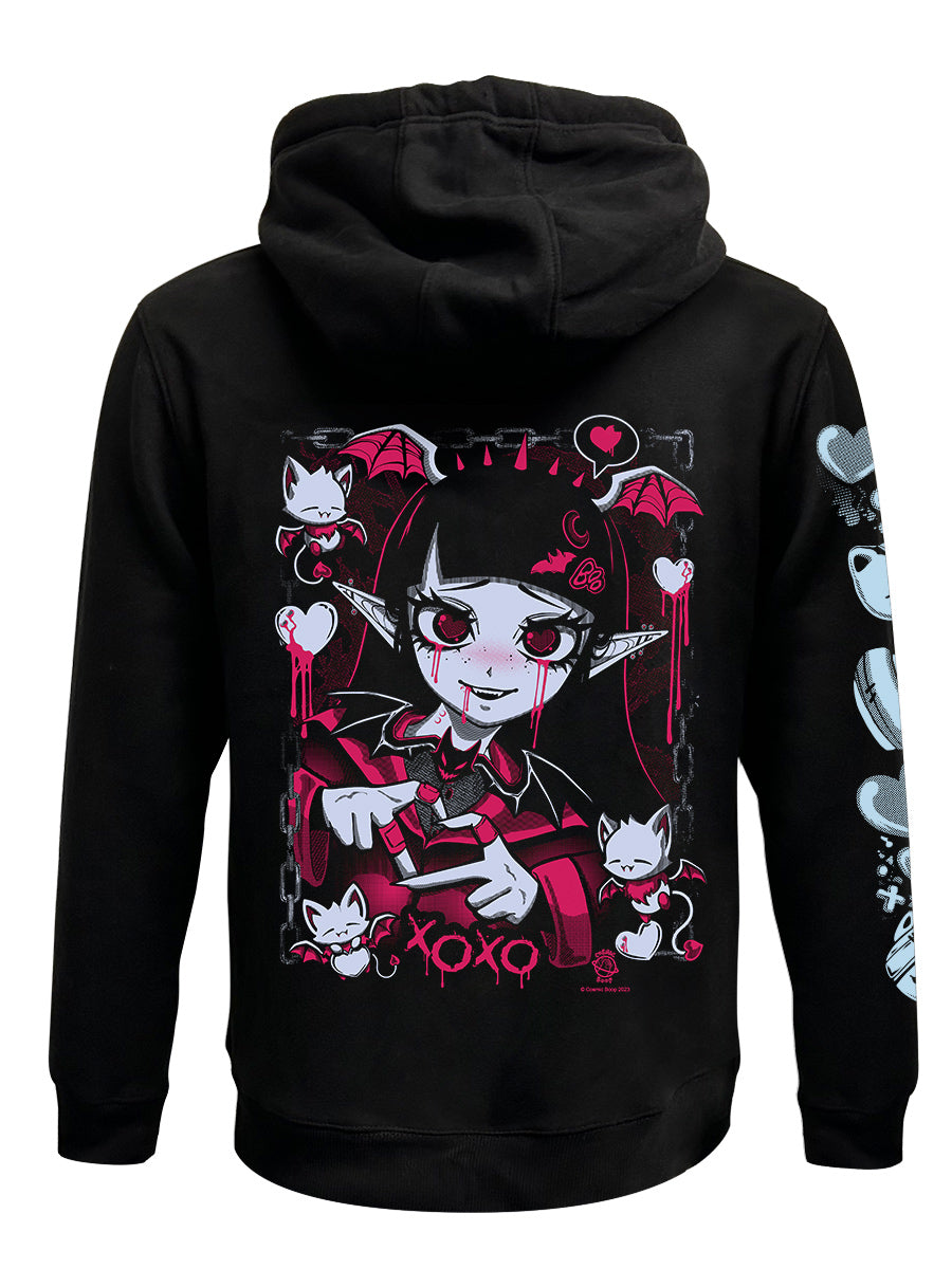 Cosmic Boop Bite Me Black Zipped Premium Hoodie