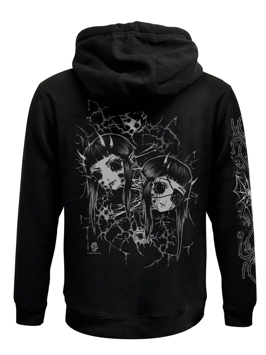 Cosmic Boop Split Black Zipped Premium Hoodie
