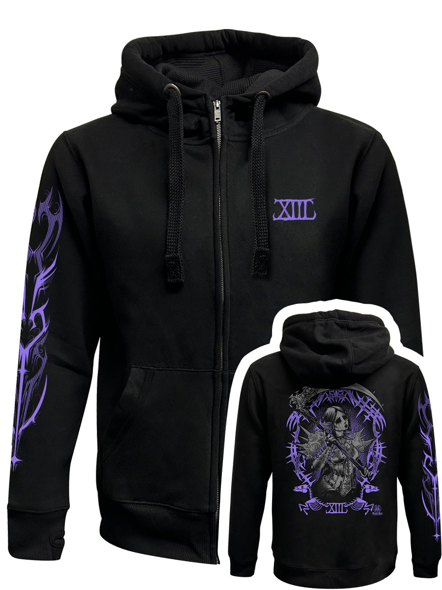 Pinku Kult Death Black Zipped Premium Hoodie