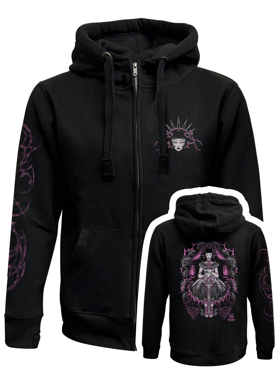 Pinku Kult Dream Black Zipped Premium Hoodie
