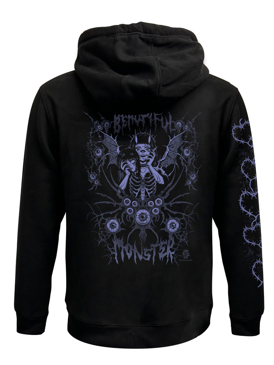 Cosmic Boop Beautiful Monster Black Zipped Premium Hoodie