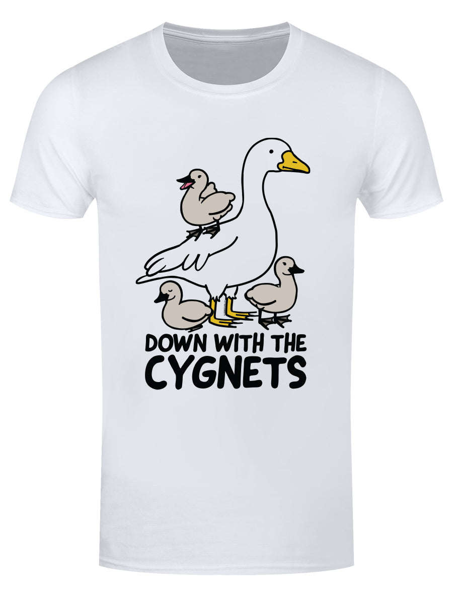 Silly Goose Down With The Cygnets Men's White T-Shirt