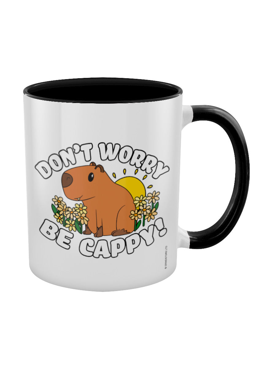 Don't Worry Be Cappy! Black Inner 2-Tone Mug