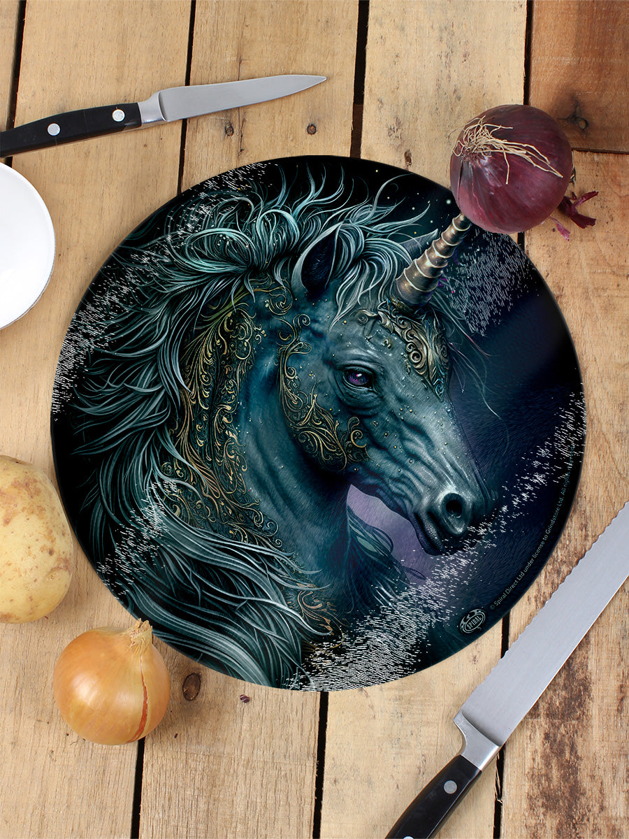 Spiral Celtic Unicorn Circular Chopping Board