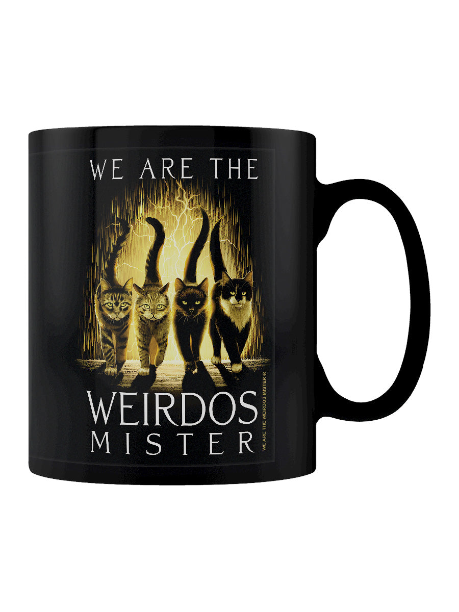Horror Cats We Are The Weirdos Black Mug