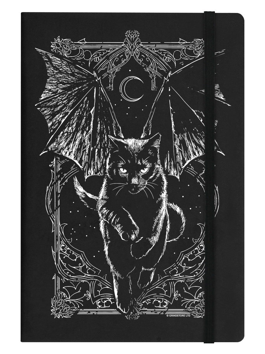 Tressym The Winged Cat Black A5 Hard Cover Notebook