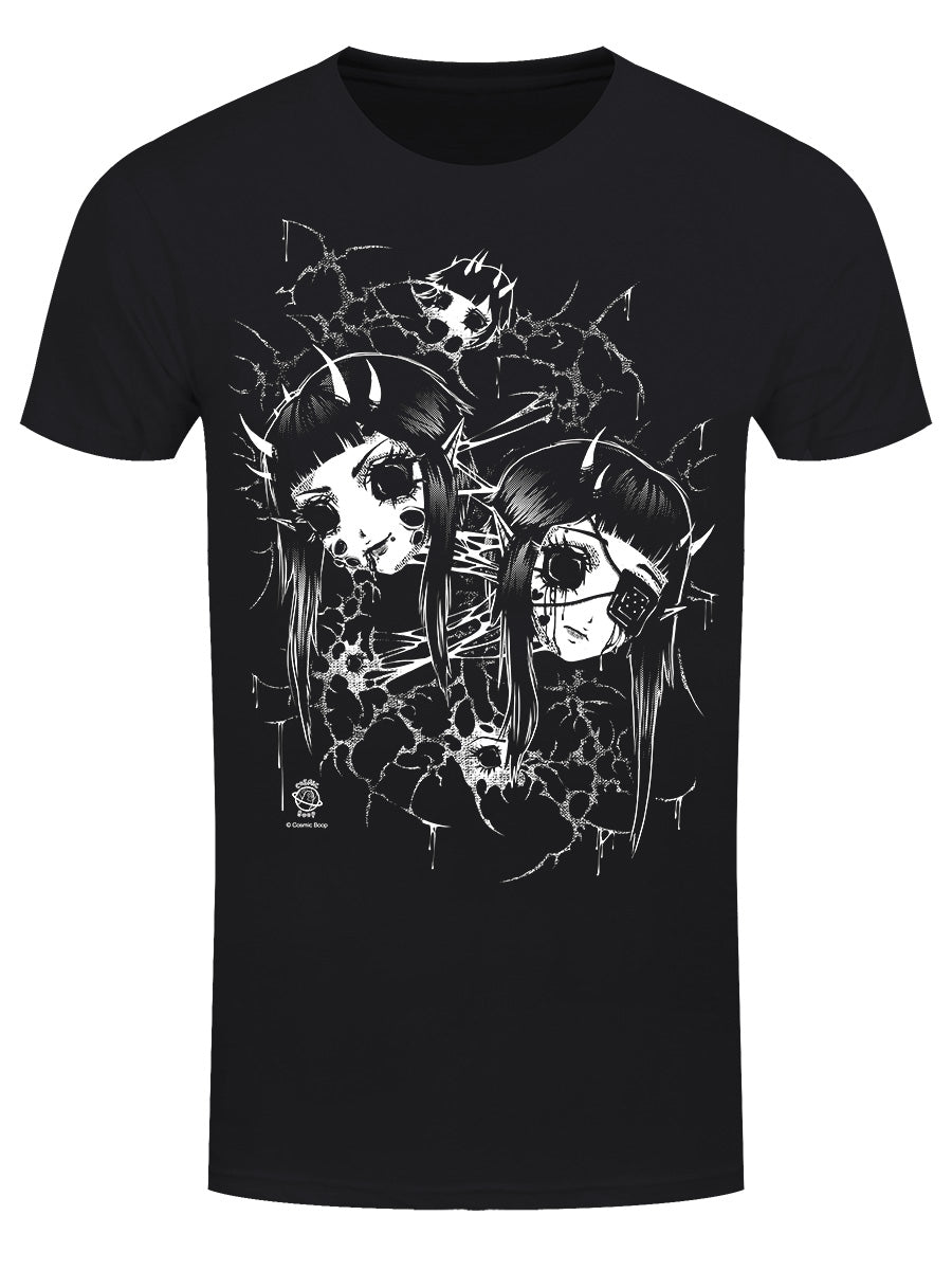 Cosmic Boop Split Men's Black T-Shirt