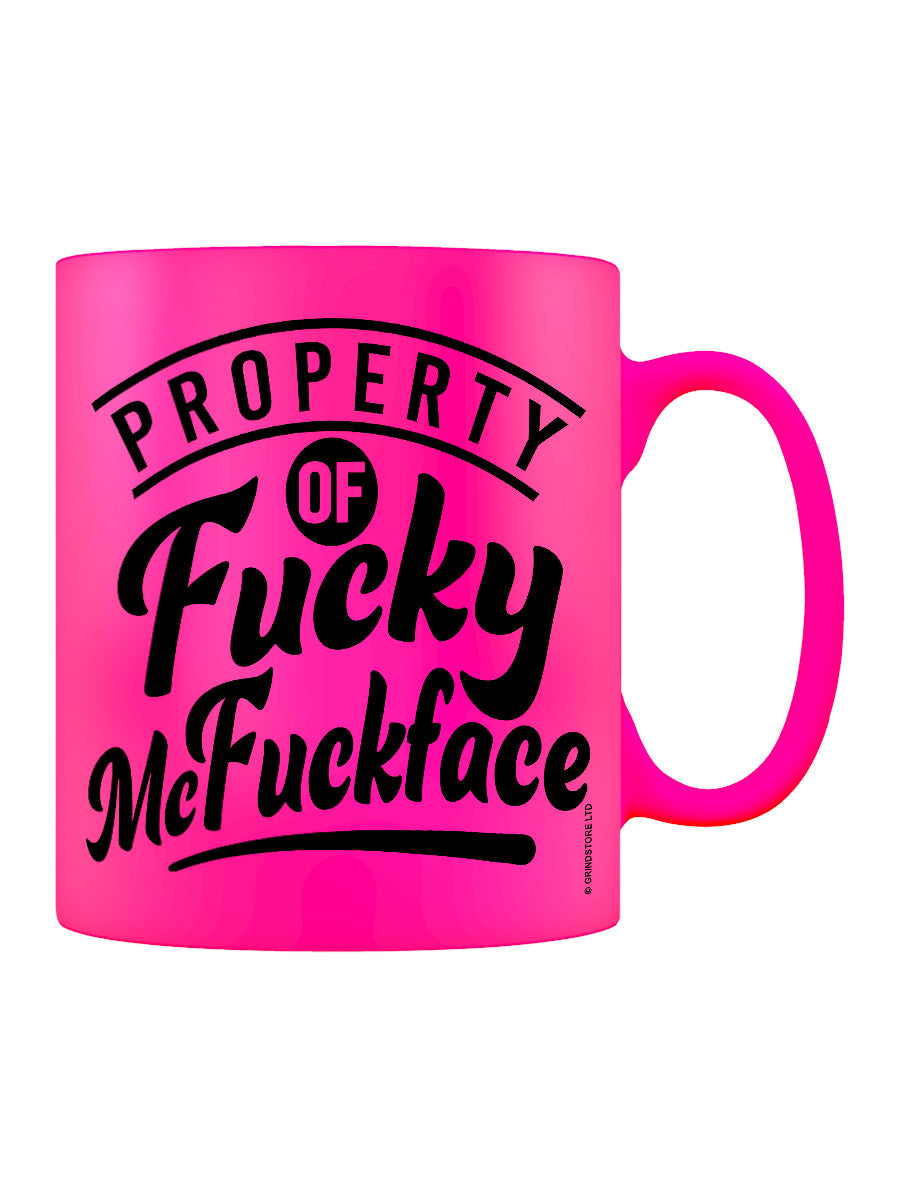 Property Of Fucky McFuckface Pink Neon Mug