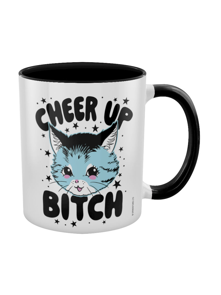 Kitsch Kitten Cheer Up Bitch Black Inner 2-Tone Mug