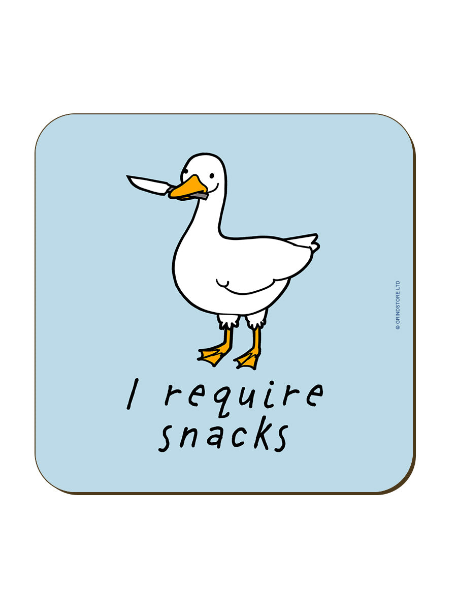 Silly Goose I Require Snacks Coaster