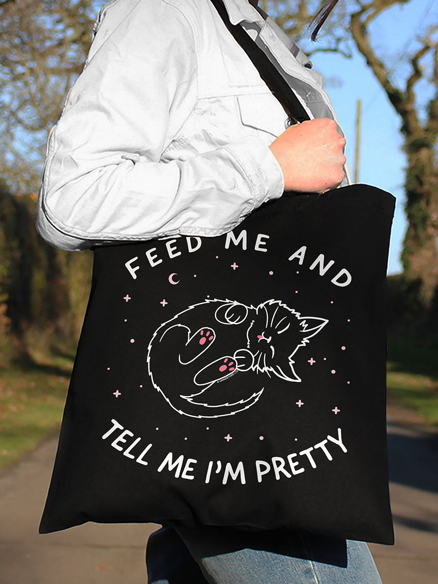 Little Shadow Feed Me And Tell Me I'm Pretty Black Tote Bag