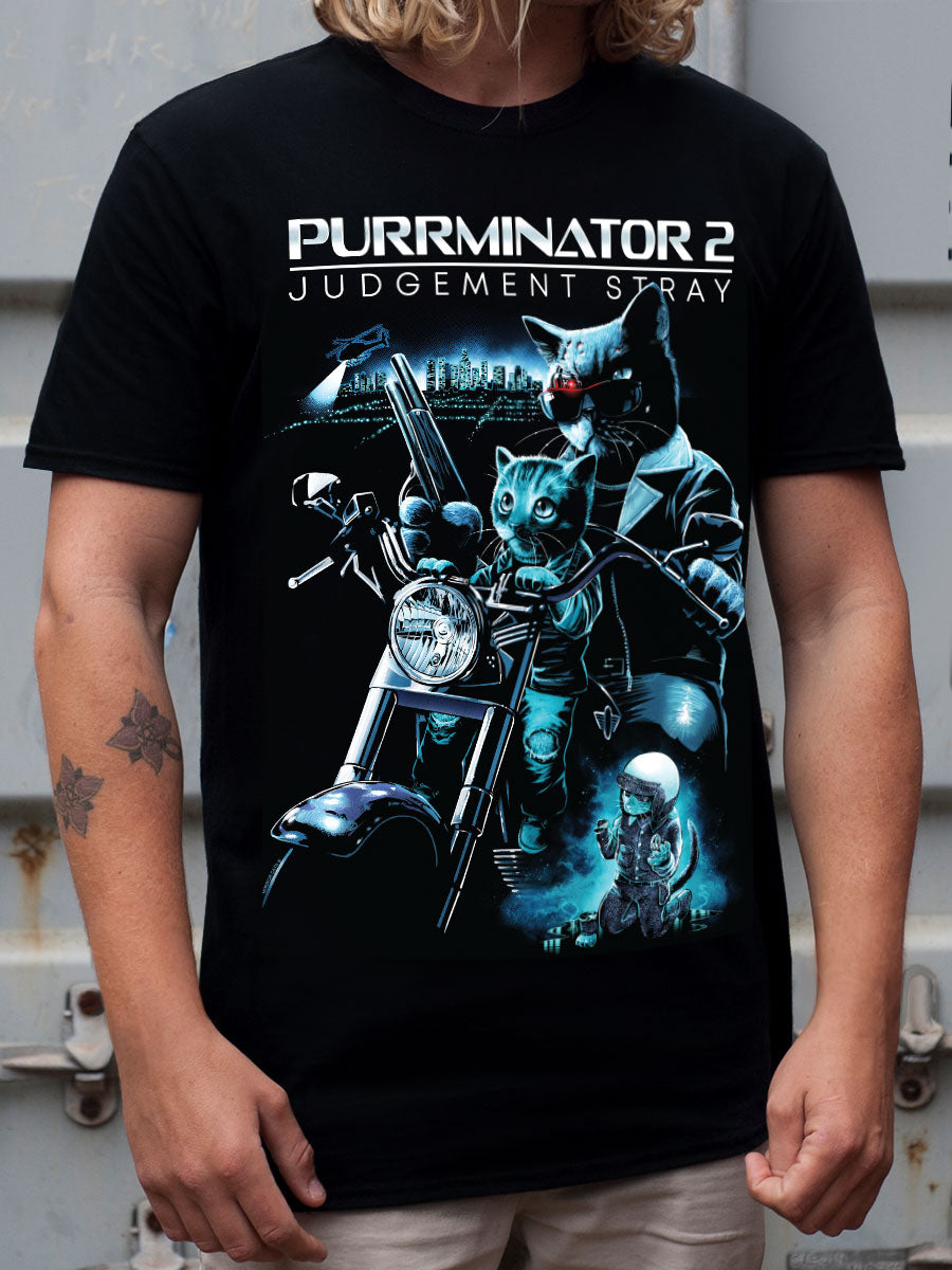 Horror Cats Purrminator 2 Men's Black T-Shirt