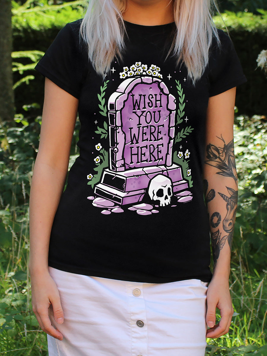 Tombstone Wish You Were Here Ladies Black T-Shirt