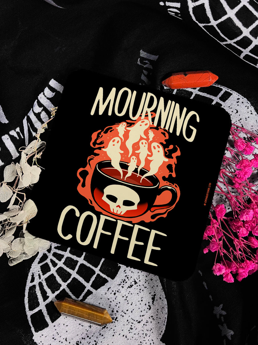 Halloween Mourning Coffee Square Coaster