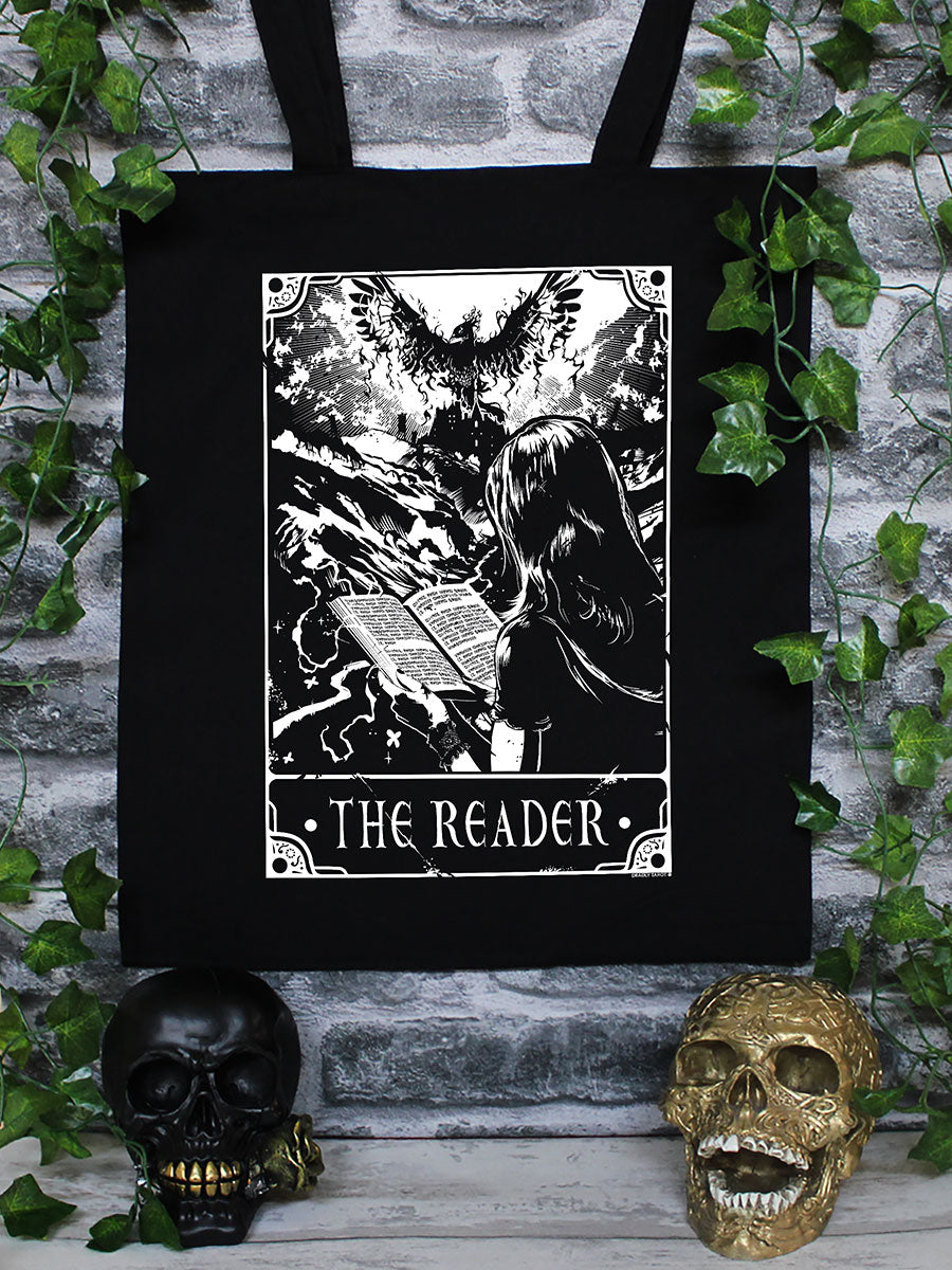 Deadly Tarot - The Reader Black Tote Bag