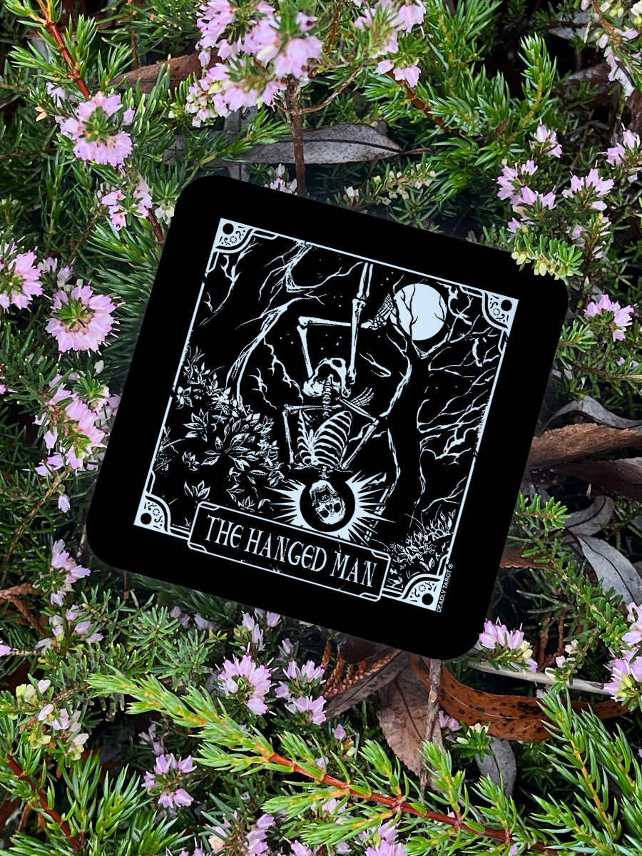 Deadly Tarot The Hanged Man Square Coaster