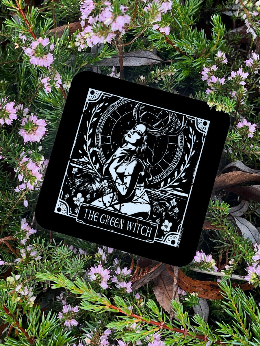 Deadly Tarot The Green Witch Square Coaster
