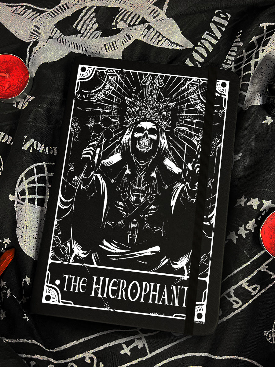 Deadly Tarot - The Hierophant Black A5 Hard Cover Notebook