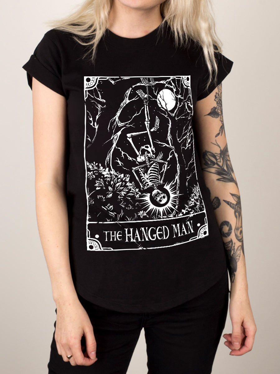 Deadly Tarot - The Hanged Man Ladies Premium Black T-Shirt