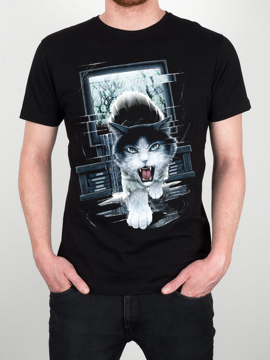 Horror Cats The Purr-Ring Men's Black T-Shirt