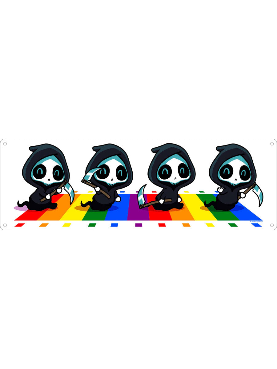 Rainbow Reaper Road Slim Tin Sign