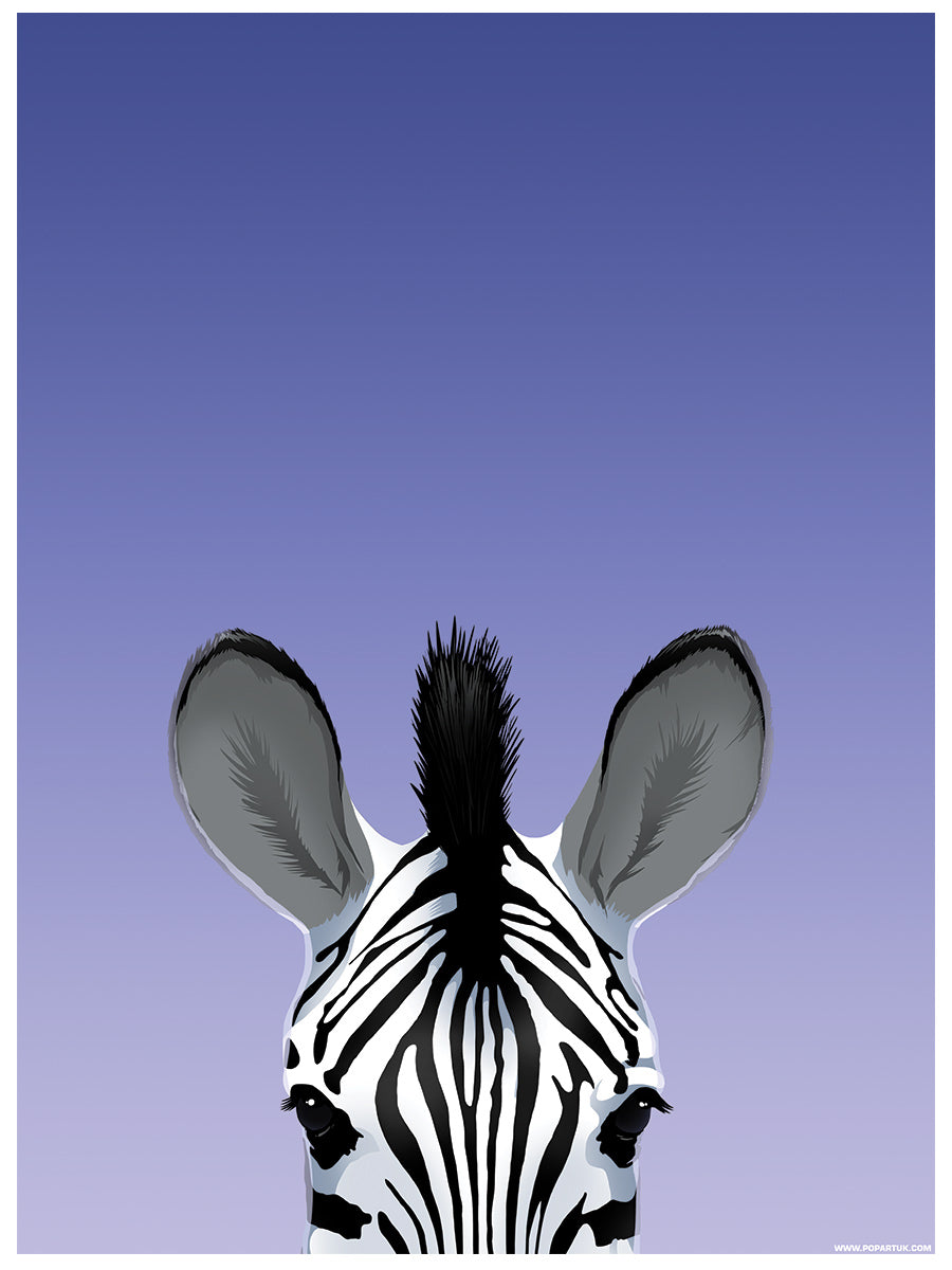 Inquisitive Creatures Zebra Mini Poster