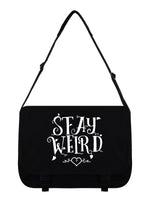 Stay Weird Black Messenger Bag