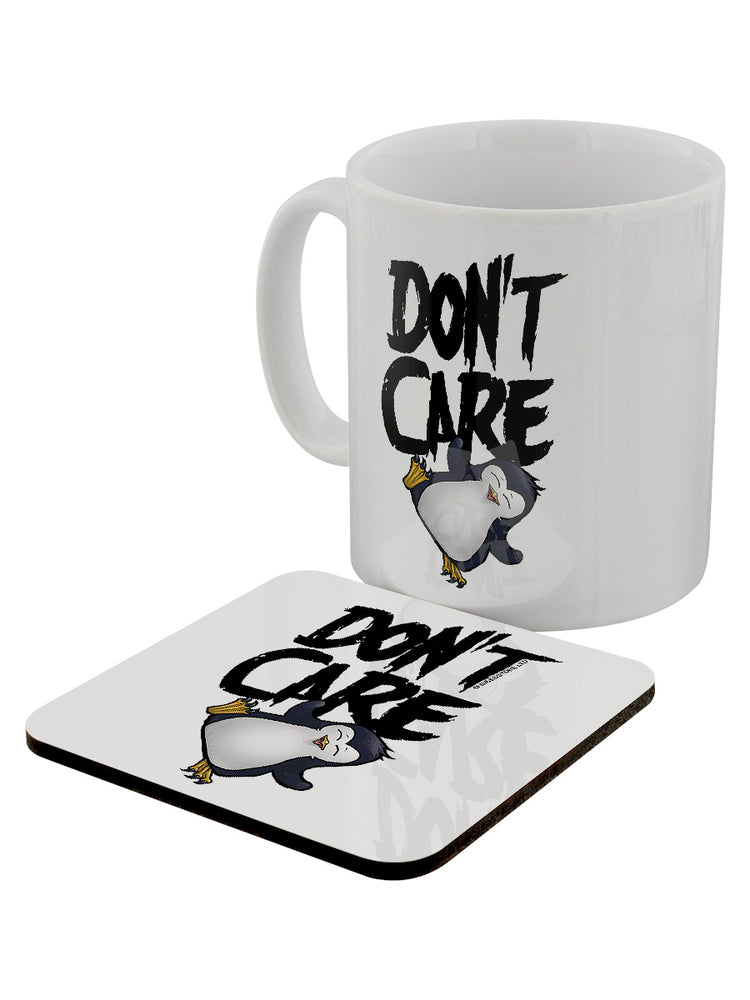 Psycho Penguin Don't Care Mug & Coaster Set
