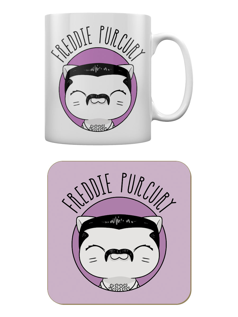 VIPets Freddie Purcury Mug & Coaster Set