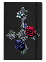 Requiem Collective Floral Cross Black A5 Hard Cover Notebook