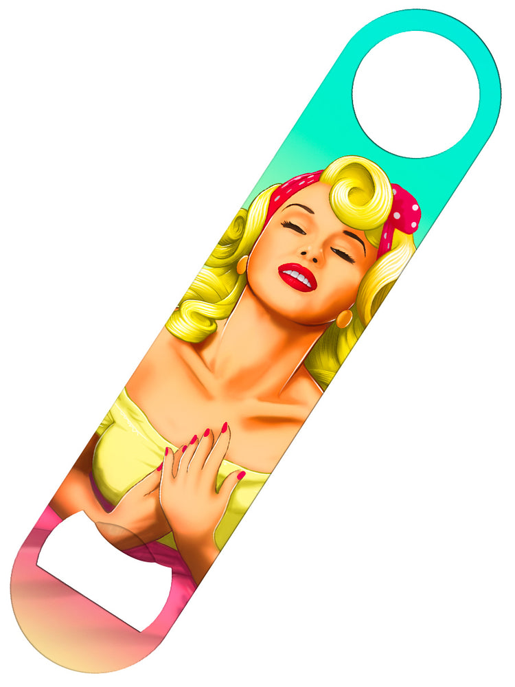 Too Glam To Give A Damn Pin Up Bar Blade Bottle Opener