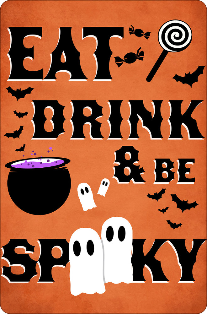 Eat Drink & Be Spooky Greet Tin Card