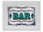 Framed Bar Mirrored Greet Tin Card